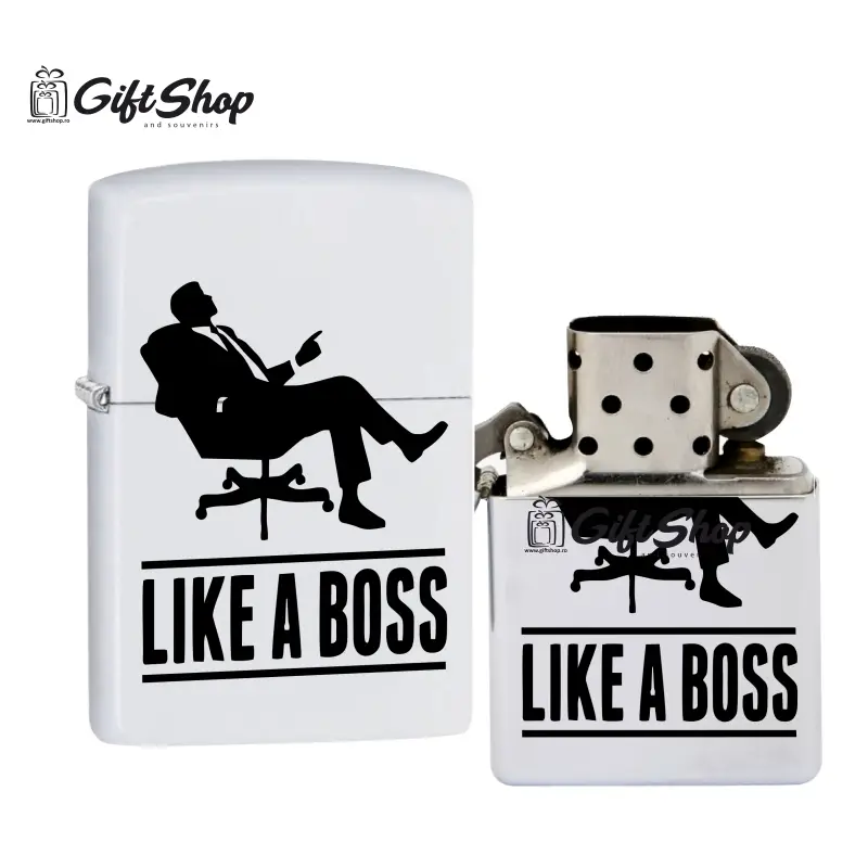 Like a boss, bricheta metalica gravata laser cu mesajv